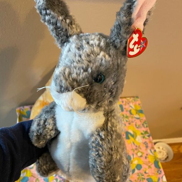 TY Large Vintage NWT Bunnies Praying Grace HTF Hopper and Ears Brown Bunny - Picture 15 of 15
